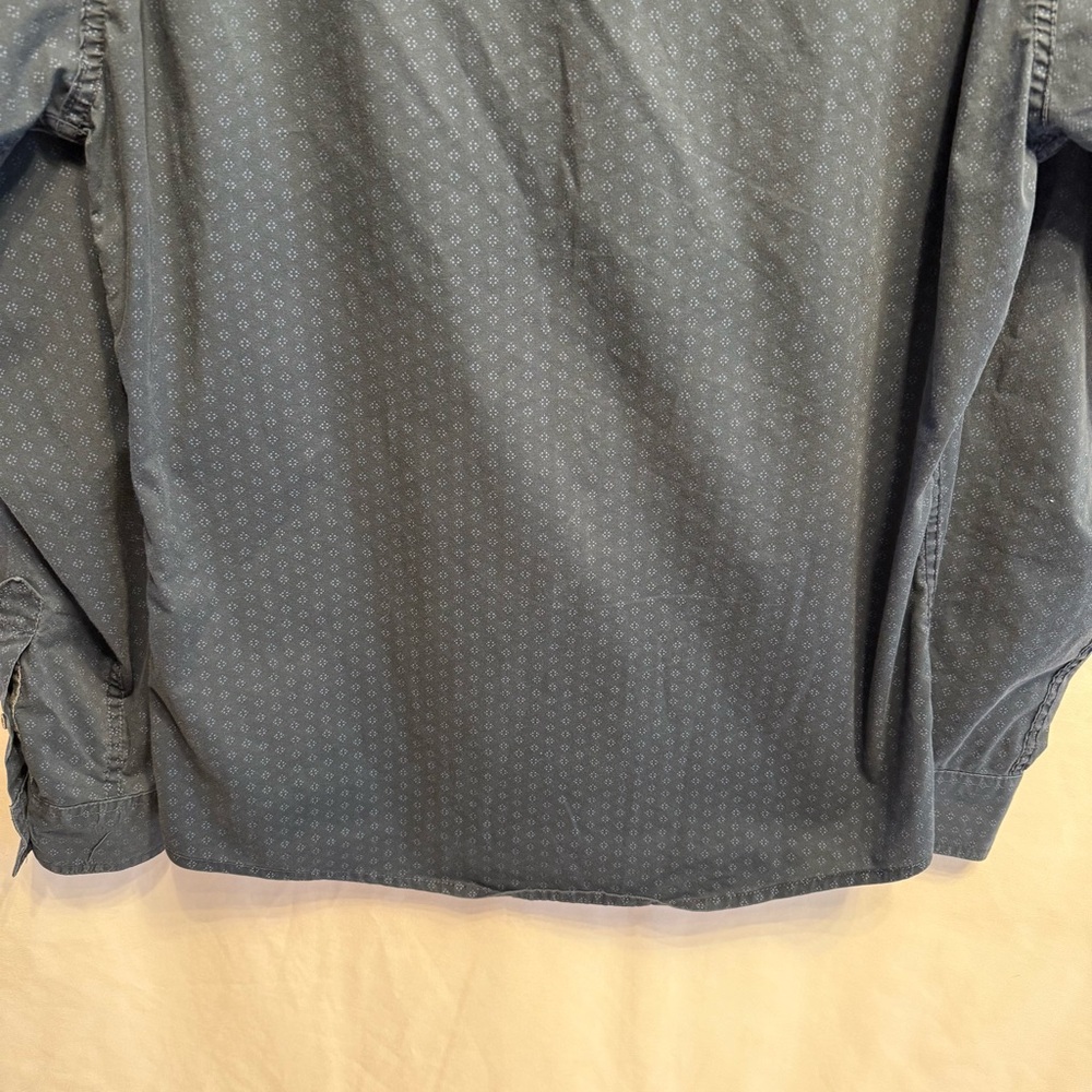 Wrangler Flex for Comfort Cotton M Long Sleeve Button Front Shirt Microprint - Picture 10 of 13